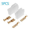 5 Sets Universal T- Type 2 Pin DC Power Male Female Connector Plastic Metal Plug