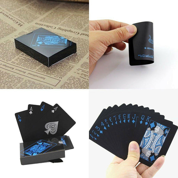 Black Plastic PVC Creative Waterproof Poker Magic Table Board Game Playing Cards