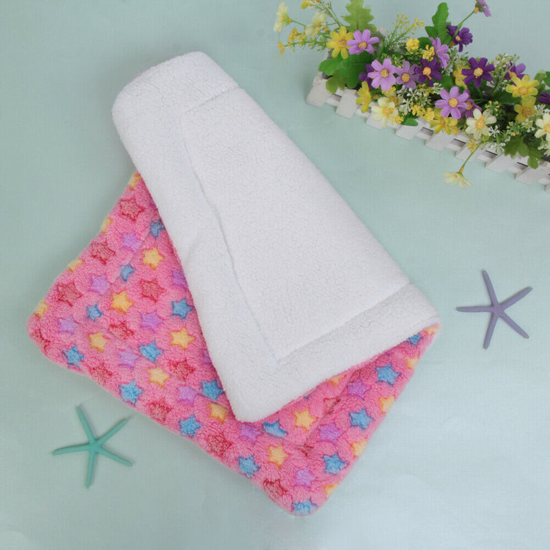 Dog Cat Blanket Pet Cushion Bed Soft Velvet Winter Warm Sleep Mat(Pink M)