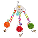 Colorful Wood Pet Parrots Toys Bells for Birds Play Bite Climb Hanging Cage
