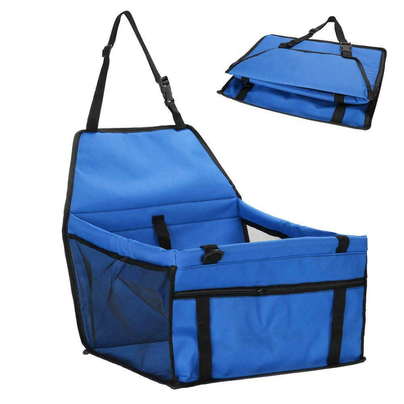 Folding Pet Dog Cat Car Seat Safe Travel Carrier Kennel Puppy Handbag(Blue)