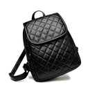 Women Plaid Leather Backpacks Casual Teen Girls School Travel Shoulder Bags