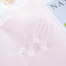 5x Flower Hair Pins Clips Crystal Barrette Hairpin U-shape Stick Wedding Jewelry
