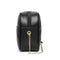 Women Simple Leather Crossbody Bag Chain Shoulder Messenger Handbag (Black) A#S