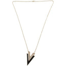 Occident Style Retro Fashion V Shape Alloy Long Chain Charms Necklace Black