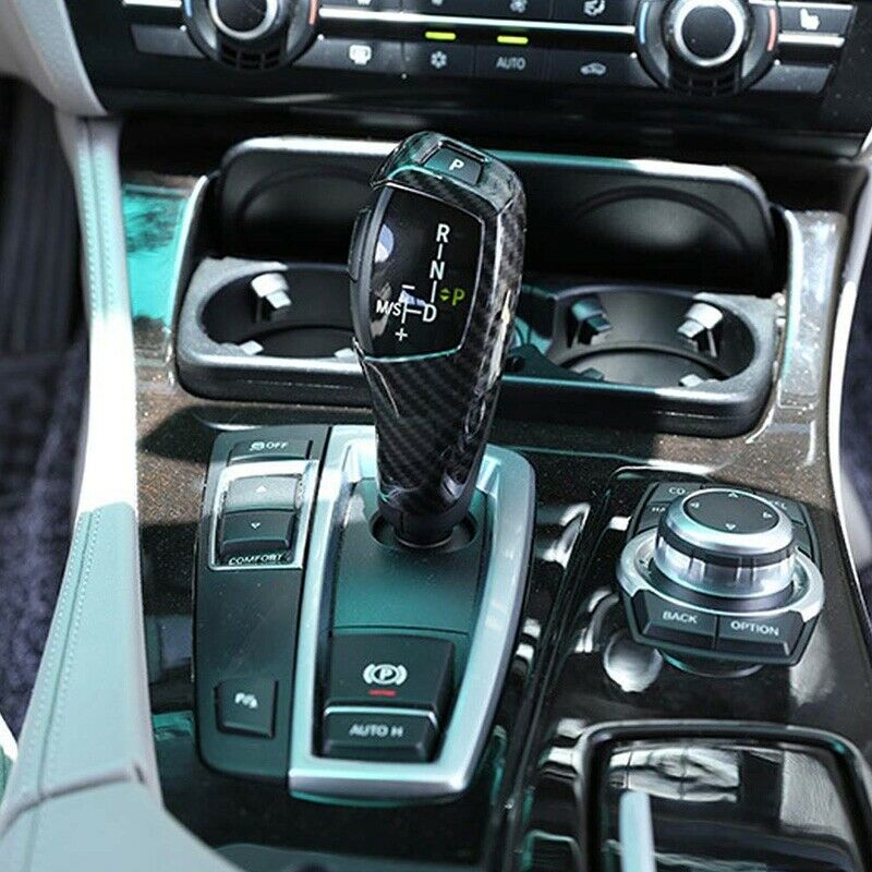 Car Gear Shift Knob Cover Trim Carbon Fiber for BMW F20 F30 F31 F34 X5 F15  I9R2