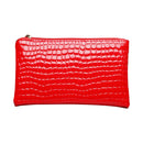 Retro Crocodile Leather Women Clutch Bag Zipper Purse Solid Handbag (Red)