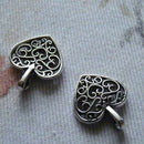 Pack of 50 DIY Craft Supplies Heart Charms Pendants for Dangle Earrings