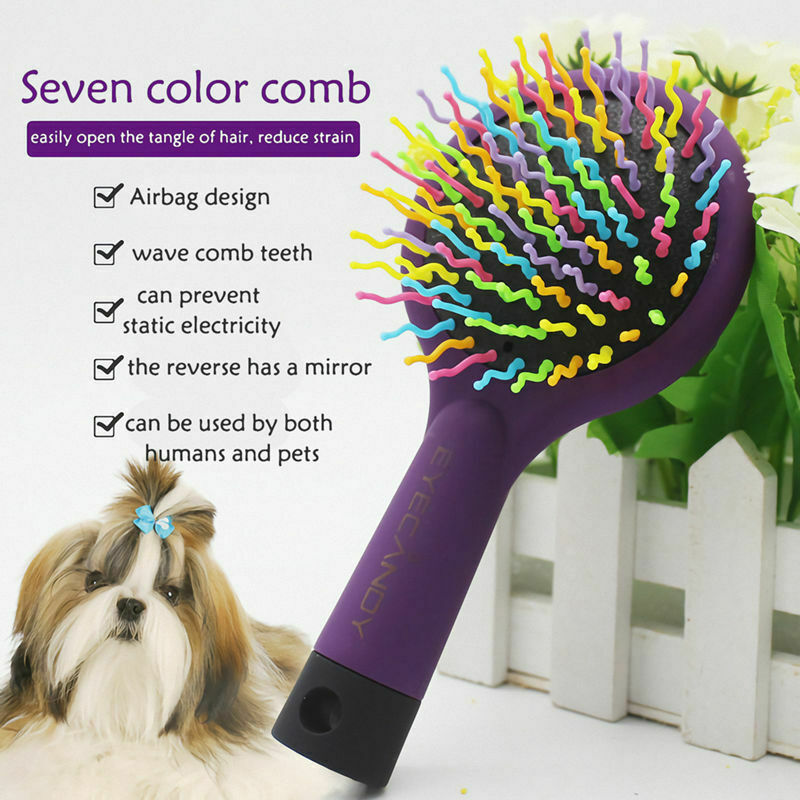 Detangling Hair Brush Rainbow Volume Brush Magic Hair Curl Straight Comb Br E9C2