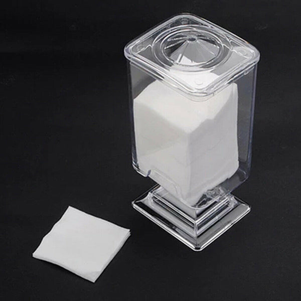 Makeup Cotton Pad Box Clear Nail Art Remover Paper Holder Organizer Case