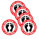 Set 5 Social Distancing Safety Floor Decals Stickers Notice Caution Shop A