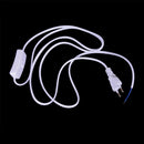 White 1.8m EU Plug Power Cord With Button Switch Wire Extension For LED Lamp ï¼W