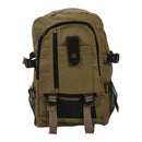 male Retro Leisure tourism canvas backpack Khaki O3T7