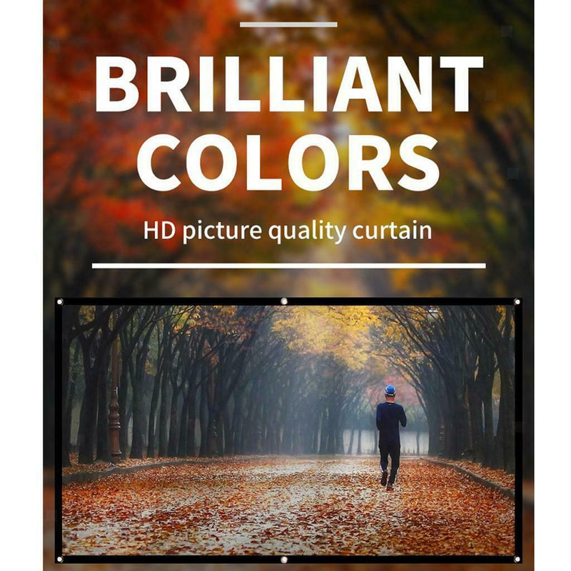 Projector 150" 16:9 Rear Front Foldable Screen for Home Theater Outdoor .
