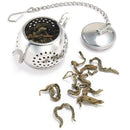 Stainless Steel Loose Leaf Tea Strainer with Chain and Drip Tray - Green Te