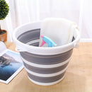 Foldable Bucket Car Wash Outdoor Fishing Round Bathroom Kitchen Bucket Gray