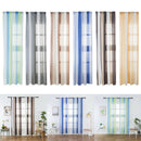 Window Sheer Curtains Rod Pocket Faux Linen Voile Curtains ~Color_1