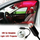 USB LED Car Atmosphere Lamp Interior Ceiling Ambient Star Red Light Projector