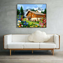 Painting By Numbers Kit DIY Flower Cottage Hand Painted Canvas Oil Art Picture