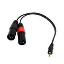 2x 3.5mm Stereo Male Plug TRS Audio Jack to Dual XLR 3 Pin Male Y Data Cable