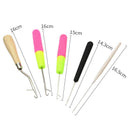 Set of 5 Different Size Bent Latch Hook Crochet Needle Hook, 1 Pieces Woode N7I9