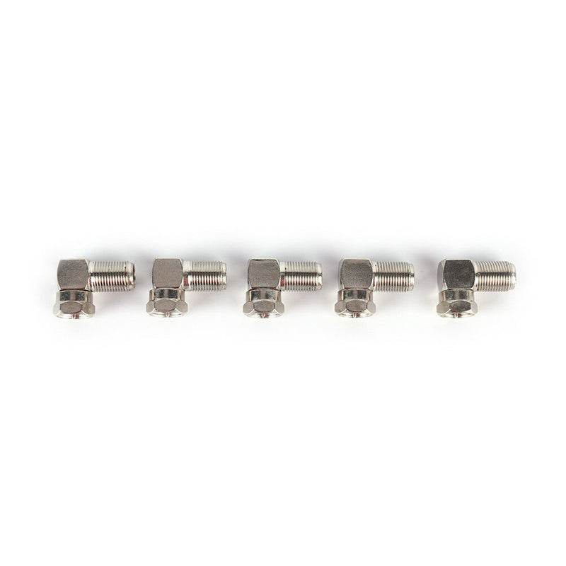 5X Right Angle 90 Degree Coaxial Connector F Male To F Female Adapter RG6 RG5 LJ