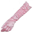 Pink Pleat Satin Long Bridal Gloves