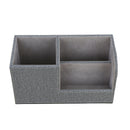 Leather Pen Holder Pen Container Tabletop Storage Box Gray