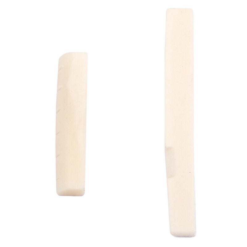 1 Set Bone Bridge Saddle Nut DIY Material for Acoustic Folk Guitar Parts, Beige