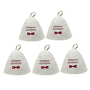 5x Natural Wool Hat Sauna Banya Bath House Head Protect Embroidered Cap