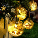 8cm Transparent Christmas Ball LED Lights Tree Ornament Plastic Bauble Xmas L9O9