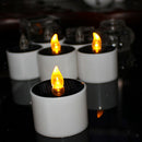 6x Solar Powered Electric LED Candles Flickering Flameless Tea Light Yellow