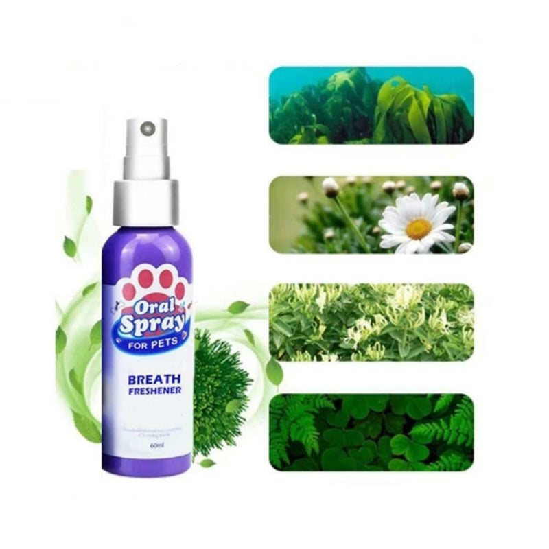 Dog Breath Freshener Spray Teeth Cleaner Fresh Breath Mouthwash Nontoxic Pet