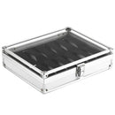 Useful Aluminium Watches Box 12 Grid Slots Jewelry Watches Display Storage