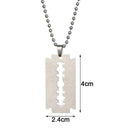 Street Punk Unisex Razor Blade Shaped Fashion Steel Dogtag Necklace Pendant U2L5