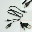 Portable Black Audio Cable Mini 5Pin 5P to USB Male 3.5mm AUX Charging Cord