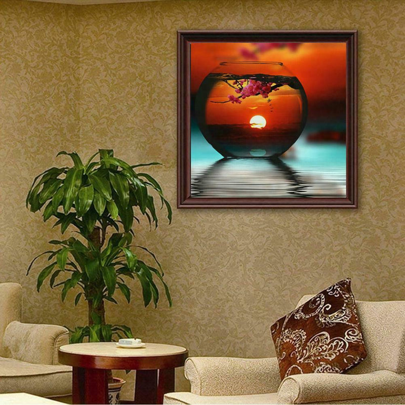 5D DIY Full Drill Diamond Painting Cup Landscape Cross Stitch Kits (z906)