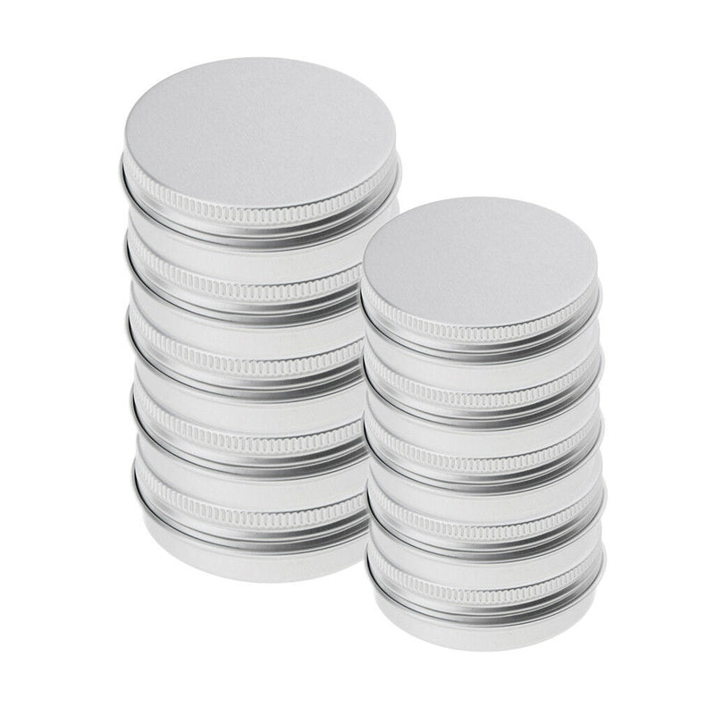 10x 40/100ml Round Aluminium Lip Balm Empty Pot Jar Tin Container Box Case