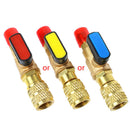1/4" Male to 5/16" Female R410A Refrigerant Straight Ball Valve SAE AC Charging