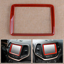 Red Navigation Panel Trim Frame Fit for Jeep Cherokee 2014-2018 ABS New