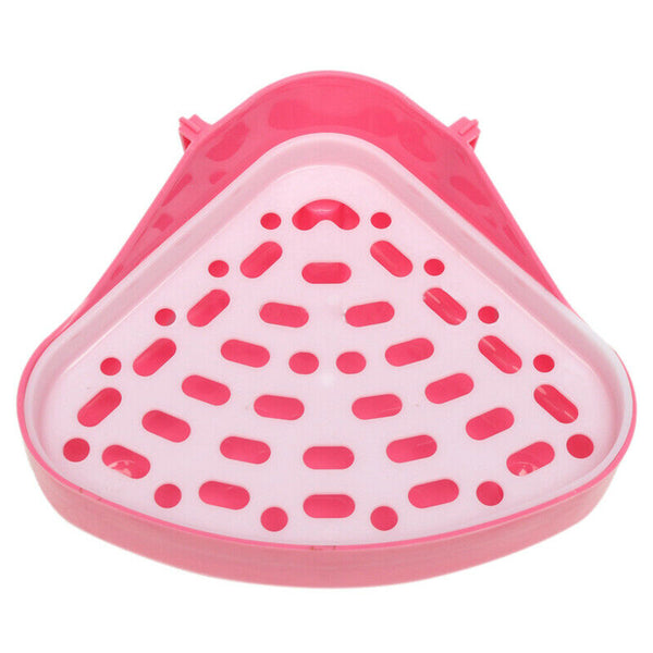 Small Animal Pet Cat Rabbit Guinea Mice Pig Hamster Corner Litter Trays Pla H9F5