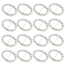 16pcs Diamante Rhinestone Oval Buckle Invitation Ribbon Slider Craft 10x20mm
