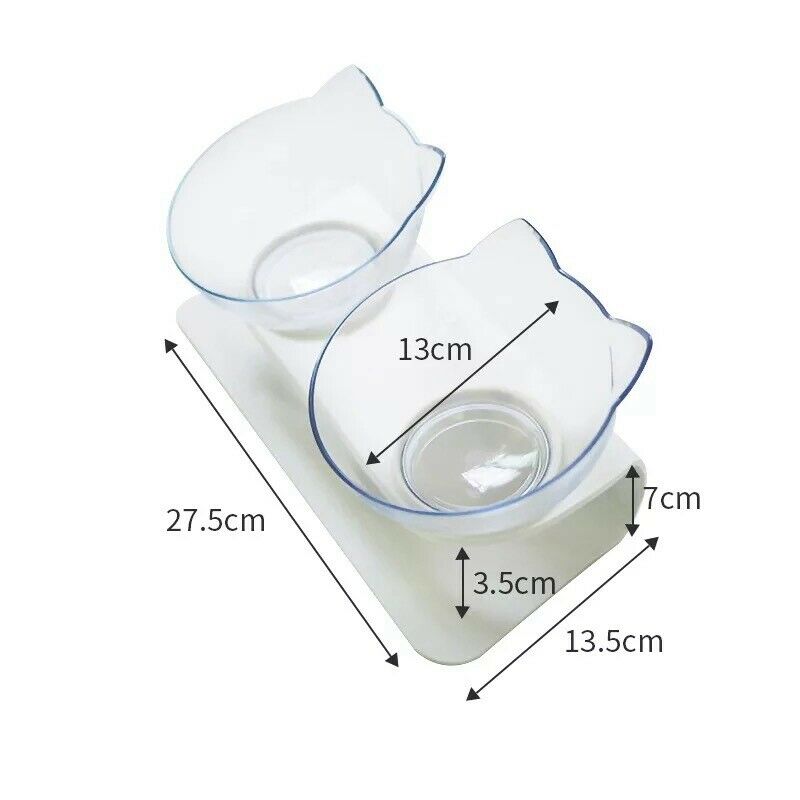 2Pcs Pet Bowl Cat Ears Shape Pet Feeding Bowl Drinking Water Bowl With Pet