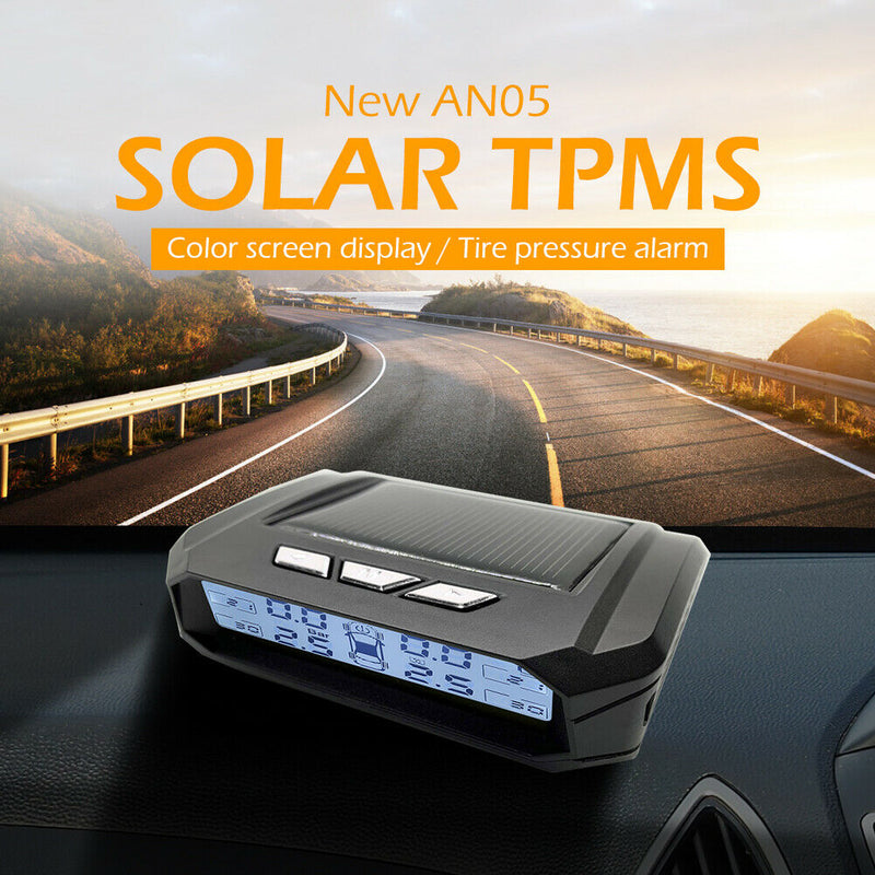 AN05 Solar Car TPMS Tire Pressure Monitoring Temp Alarm System (External)