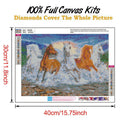 5D DIY Full Drill Diamond Painting Grassland Horses Cross Stitch (B1036)
