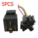 5X 12V DC 40A 5Pin Relay Automotive Car Auto Truck Van Connectors  w/Wire Socket
