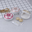 Circle Contact Lens Box Diamond With Mirror Travel Portable Case StoragME