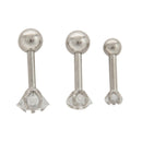 1 Set Of 3 Size 316L Surgical Steel Stars Clear Zirconic Cartilaginous Ear