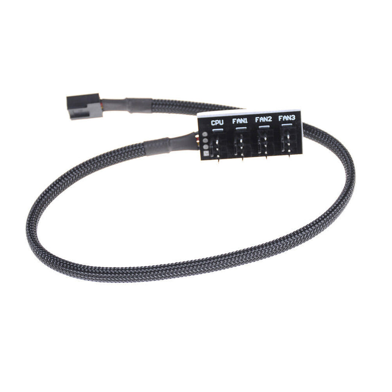 1 To 4 4-Pin TX4 PWM CPU Cooling Fan Splitter Adapter Braided Power CableOZ