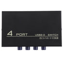 Metal Usb 2.0 4 Ports Share Switch Switcher Selector Box Hub Sharing Switch